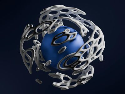 Smooth abstract shapes floating in dark space